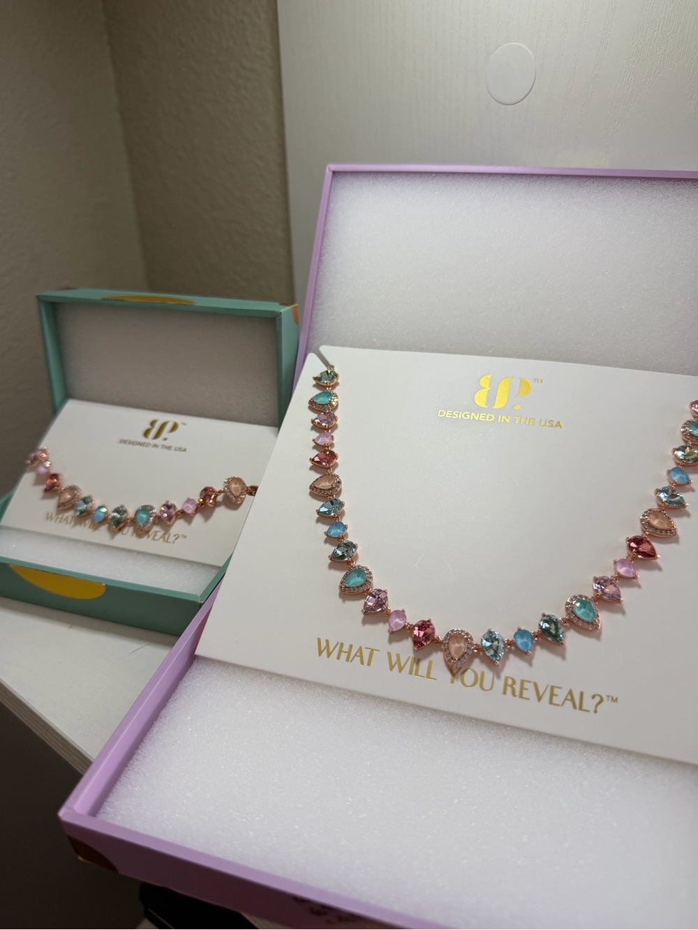 Bomb Party Jewel Candy MIAMI ZEST Necklace and Bracelet- ROSE GOLD